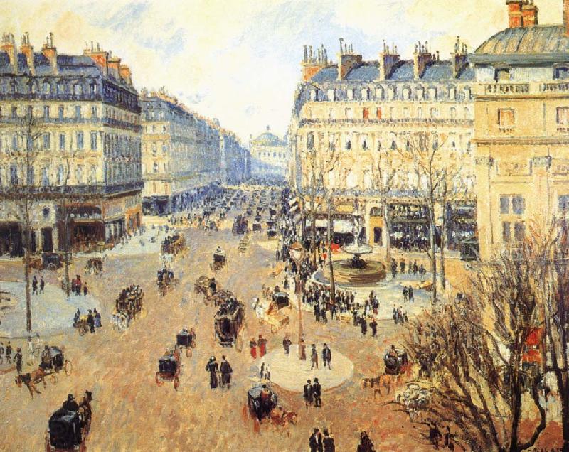 Camille Pissarro Winter afternoon, the French Theater Square China oil painting art